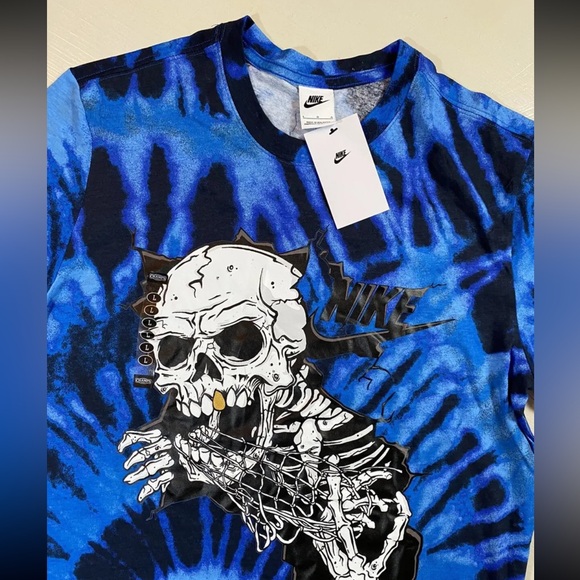blue nike tie dye shirt